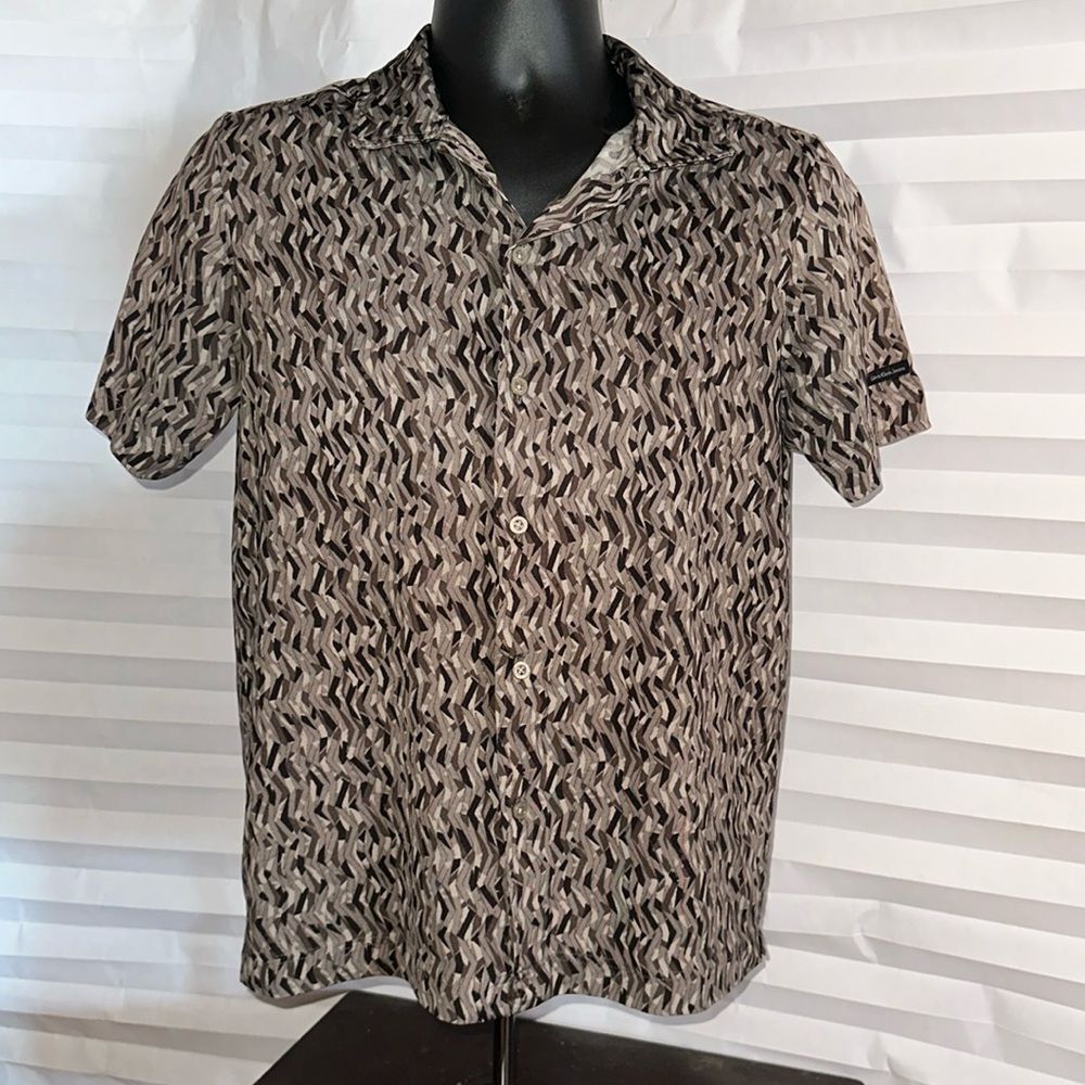 Calvin Klein Jeans Men's Gray,Black,Brown Casual Button Down Shirt Size Small